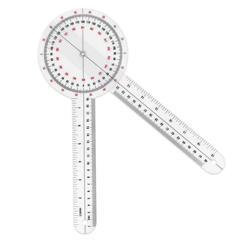12 Polegadas Goniometer,Transparente Ortopédicos Ângulo de Régua de Plástico Goniometer de 360 Graus Espinhal Goniometer para o Corpo de Medição