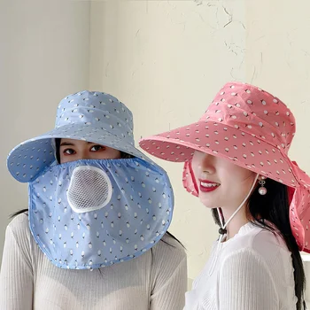 2023 Novo Protetor solar Chapéu de Mulheres de Verão Cavalo chapéu de Balde Máscara de Esportes chapéu de Sol coreano a Colheita do Chá de Chapéu