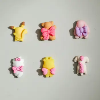50pcs/pack Luminosa Urso de desenhos animados Anjo Fluorescente Unicórnio 3D Minimalista de Decoração da Arte do Prego Manicure DIY Acessórios