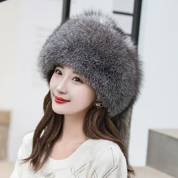 Alta qualidade fox cabelo das mulheres de chapéu com três cauda design elegante das mulheres de chapéu de quente e frio, resistente a chapéu no outono e no inverno