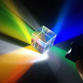 Ciência Cubo Prisma Óptico Fotografia Hexahedral 1pcs15x15x15mm de Decoração de Casa de Prisma de Vidro Cubo Tipografia