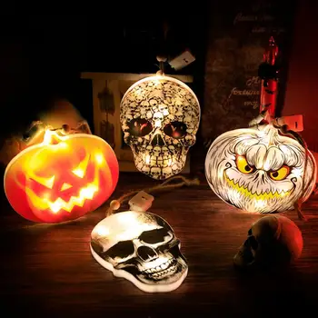 Dia das bruxas Seqüência de Luzes 3D de Suspensão Diabo Abóbora Crânio Decorações para o Interior para o Exterior Decoração para uma Festa