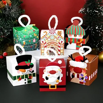 Feliz Natal Papel De Embrulho De Presentes Caixa De Biscoitos Doces Caixa De Papai Noel Embalagem Uma Festa Em Casa Ornamento Cristmas Presentes Caixa De Navidad