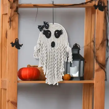 Pendurado Sinal para a Festa de Halloween Sala de Leitura Decoração de Halloween Fantasma Assustador Ornamento Tapeçaria Artesanal Boho de Parede para Quarto
