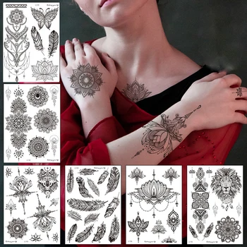 Tatuagem de Henna Temporária Impermeável Adesivo de 6 Meses de Meninas Sexy Mulher Nua Fake Tattoos Longo do tempo Festival Acessórios Corpo Arte