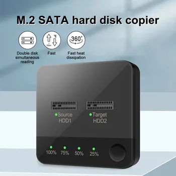 USB 3.1 Tipo C para M. 2 SATA Dual Bay SSD Gabinete de Disco Rígido Externa Estação de Ancoragem com o Offline Clone por M2 HDD SSD Leitor