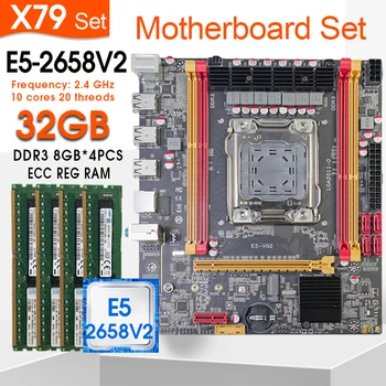 X79 3.3 K KIT placa Mãe LGA 2011 CPU Xeon E5 2658 V2 DDR3 1600Mhz 8GB*4pcs =32 gb de ram placa-Mãe processador e memória kit