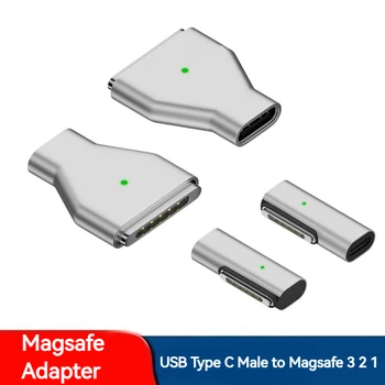 140W o MacBook Air Pro USB Tipo C Fêmea Adaptador de Carga para Magsafe 3 2 1 Liga Magnética LED Indicador de Plugue Conversor Adaptador