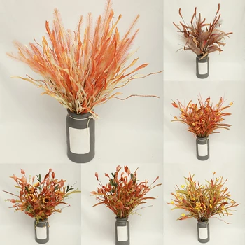 1Pcs de Simulação de Flor de Grama Ramo Artificial de Plástico Outono Falso Flores Grama Buquê de Noiva para Casa Vaso Arranjo Decorar