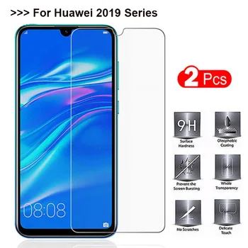 2Pcs de Vidro de Proteção para Huawei Y6 Pro 2019 Vidro sobre o Huawei Y7 Pro2019 de Vidro Temperado para Y6 Pro 2019 Protetor da Tela o caso