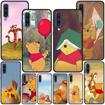 De desenhos animados Winnie Pooh Tigrão Case para Samsung Galaxy A50 A50s A40 A20e A20 A30 A30s A70 A70s A10 A10s A20s Preto Tampa do Telefone