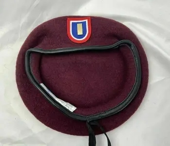 Exército dos eua 82ª Divisão Aerotransportada de Lã Vermelho Purpúreo Boina Segundo-Tenente Oficial de Classificação do Chapéu de Todos os Tamanhos