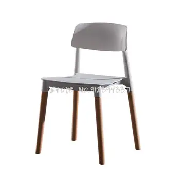 Nordic moderno e minimalista cadeira de plástico sólido de madeira, cadeira de restaurante, cadeira de jantar presente cadeira de adulto para trás da cadeira de conferência