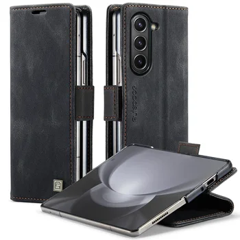 para samsung z fold5 Telefone Celular Dobrável Case para Samsung Galaxy Z Dobre 5 Fold5 Matte Sentimento do Titular do Cartão de Capa de Proteção
