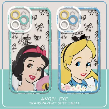 Princesa da Disney de Arte de Luxo Caso de Telefone Xiaomi Mi 11 Lite 11T Poco Pro X3 NFC X4 Pro M3 Tampa Transparente Macio