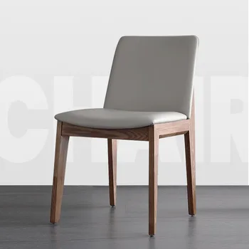 Tudo em madeira maciça família minimalista moderno cera branca de madeira, cadeiras de jantar