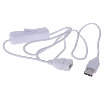 USB Branco Cabo de Extensão Com Interruptor USB Macho Para Barramento de Dados USB Cabo de Extensão de 1m de comprimento